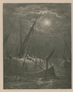 Boten op de Theems door Gustave Dore